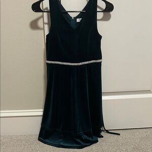 Elegant Velvet Dress with Rhinestone Detail